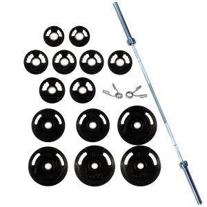 York Barbell 300 Pound Rubber Olympic Weight Plate Set