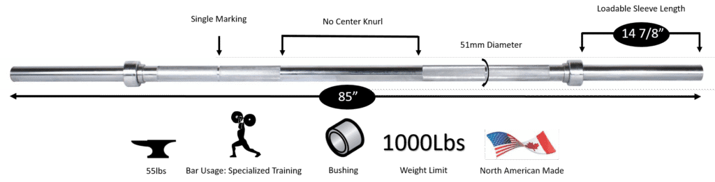 York Barbell Extreme 2” Grip Olympic Weight Bar