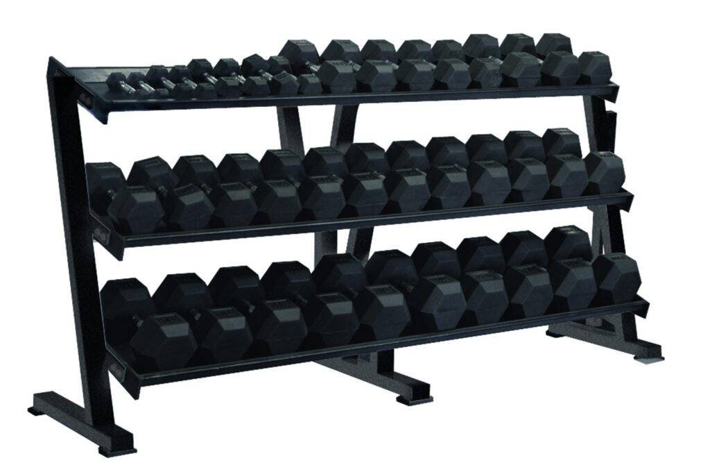York 3-Tier Hex Professional Tray Dumbbell Rack