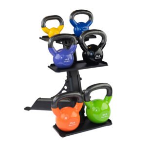 Body-Solid KBVS105PACK 5-30 lb. Vinyl Kettlebell with Rack