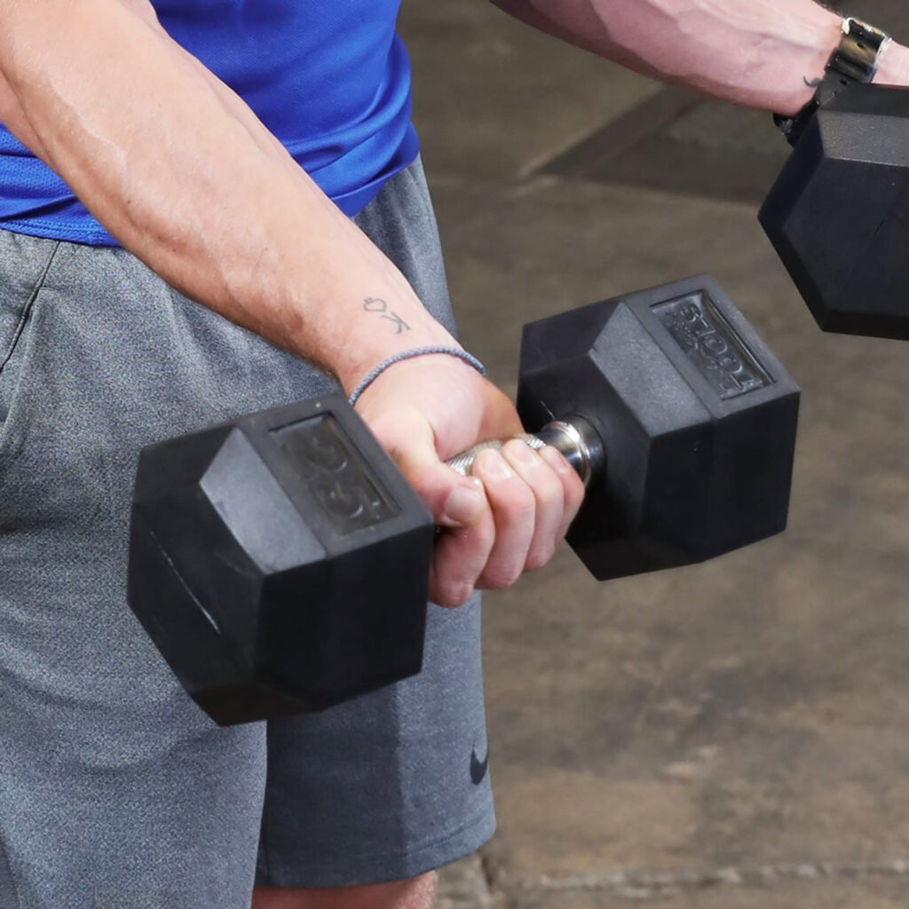 Body-Solid Rubber Hex Dumbbells 5 to 50 Pounds