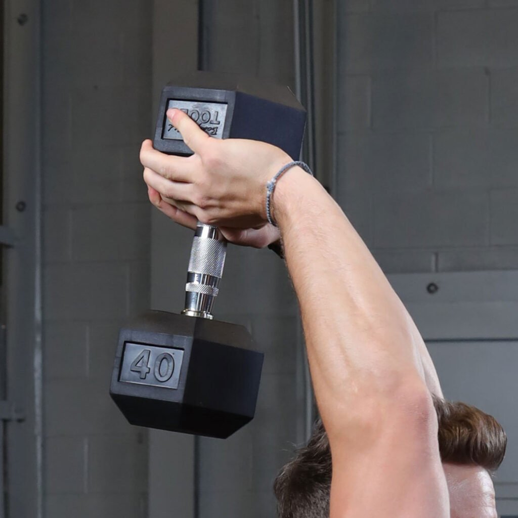 Body-Solid Rubber Hex Dumbbells 5 to 50 Pounds