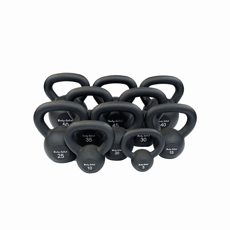 Body Solid 5-50lb Kettlebell Set W/Rack