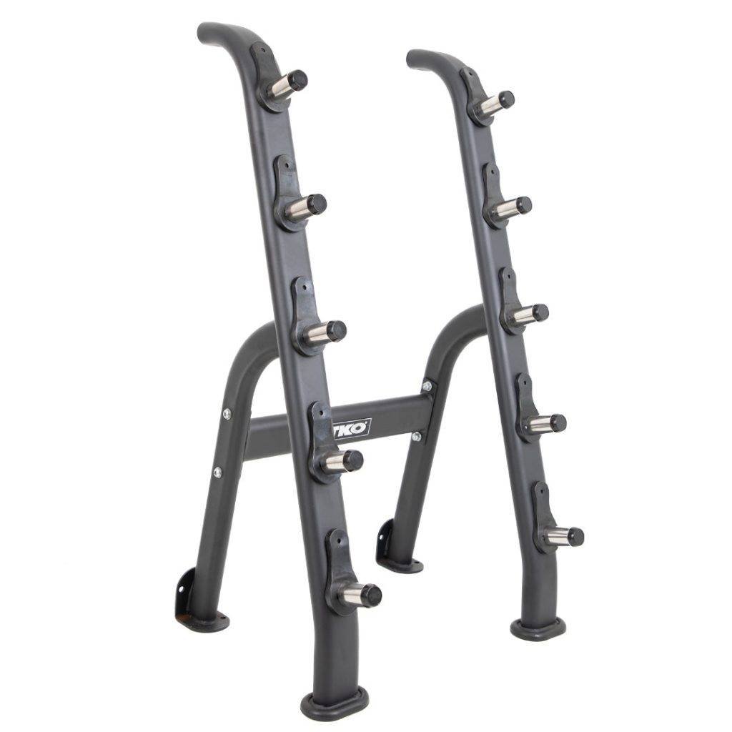 TKO 20-60 Pound Rubber Straight Barbells w/ 5 Set Rack