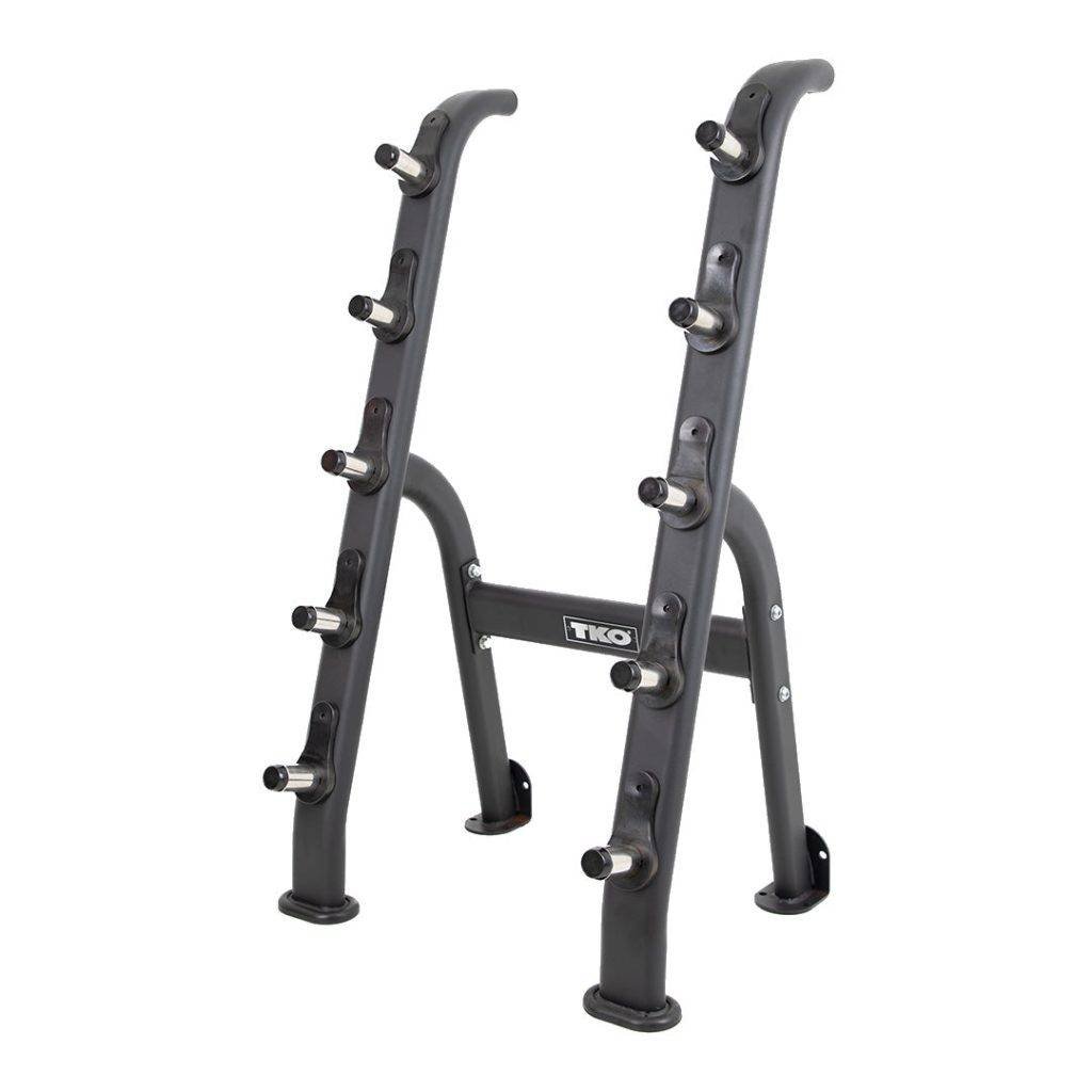 TKO 20-60 Pound Rubber Straight Barbells w/ 5 Set Rack