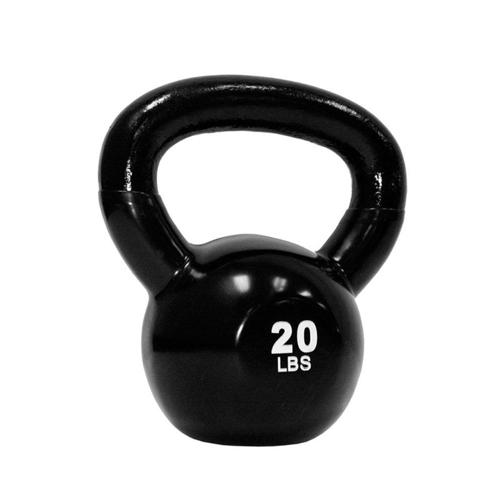 TKO 5-50 Pound Vinyl Kettlebell Set w/ 2 Tier Rack