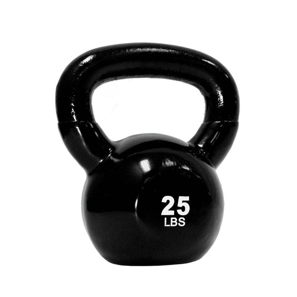 TKO 5-50 Pound Vinyl Kettlebell Set w/ 2 Tier Rack