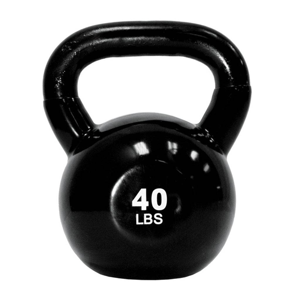 TKO 5-50 Pound Vinyl Kettlebell Set w/ 2 Tier Rack