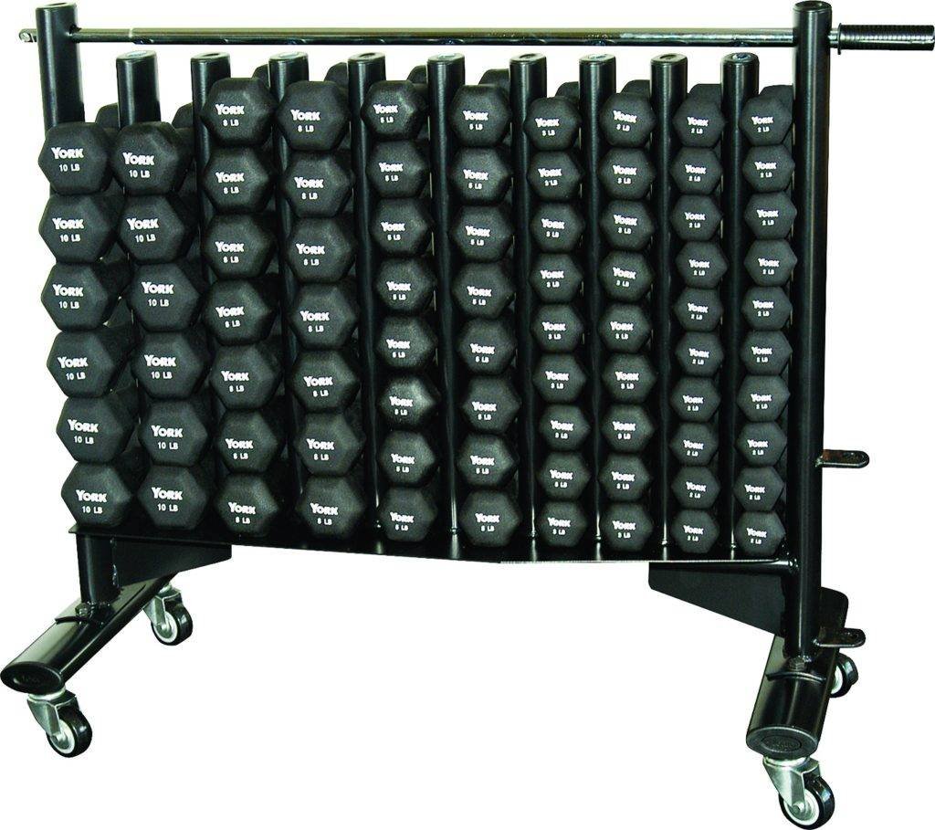 York Neoprene Hexagon Fitbell Club Pack with Rack