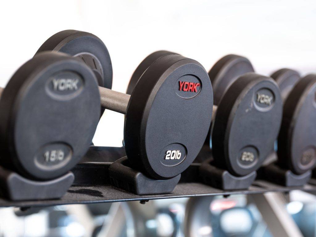 York 55-100 Pound Rubber Pro Style Dumbbell Set
