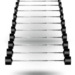 York Rubber Fixed Straight Barbell Set