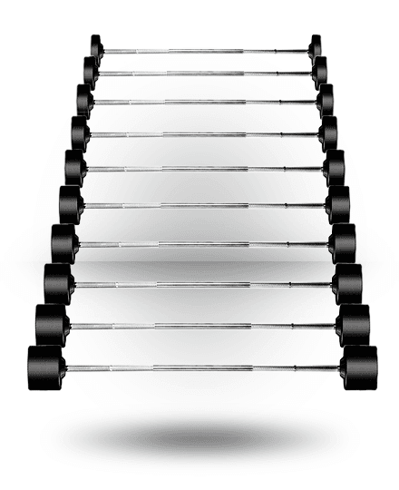 York Rubber Fixed Straight Barbell Set