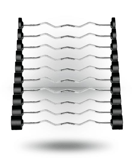 TKO 20-110 Pound Rubber Curl Barbells w/Rack