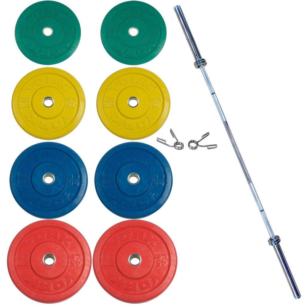 York 160kg Colored Metric Rubber Training Bumper Plate Set