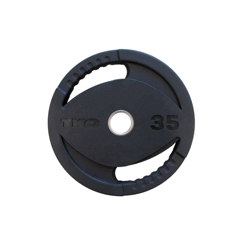 TKO 300 Pound Olympic Rubber Plate set w/1,000 Pound Bar & Collars