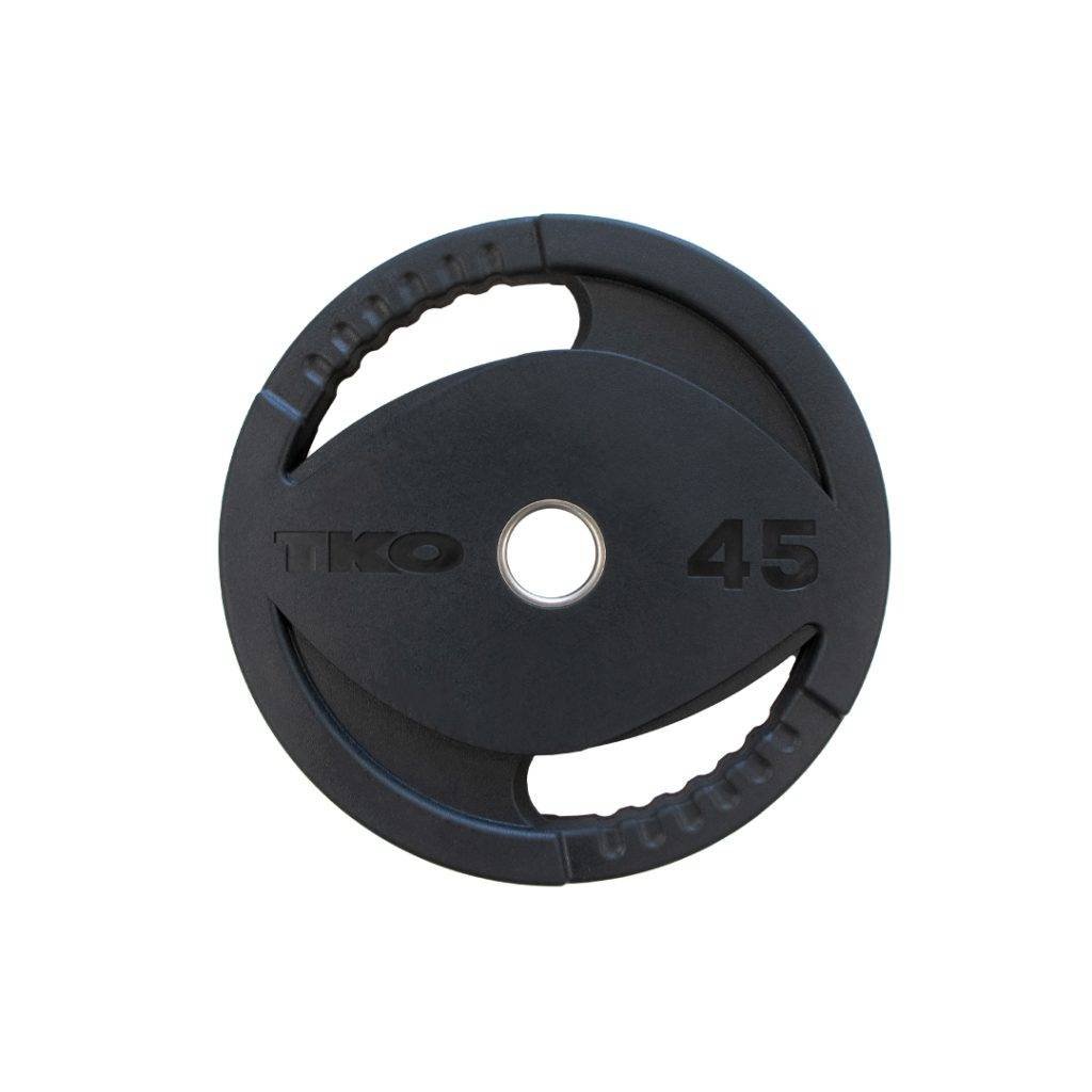 TKO 300 Pound Olympic Rubber Plate set w/1,000 Pound Bar & Collars
