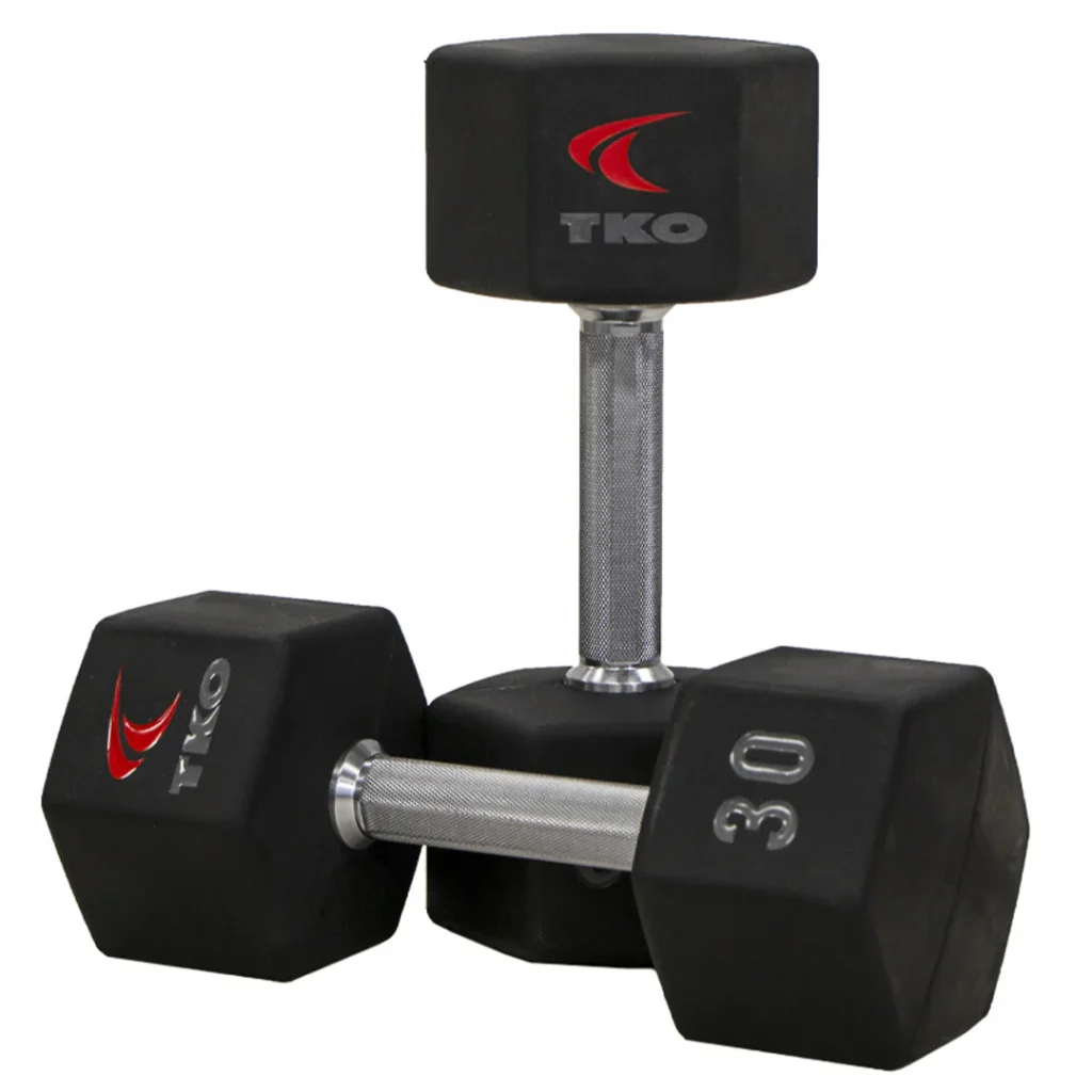 TKO 5-75 lbs Urethane Hex  DB Set, Tri-Grip Handle