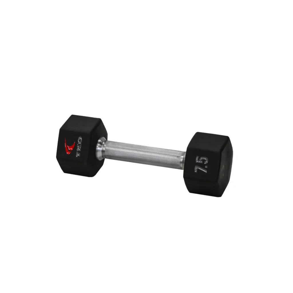 TKO 5-75 lbs Urethane Hex  DB Set, Tri-Grip Handle
