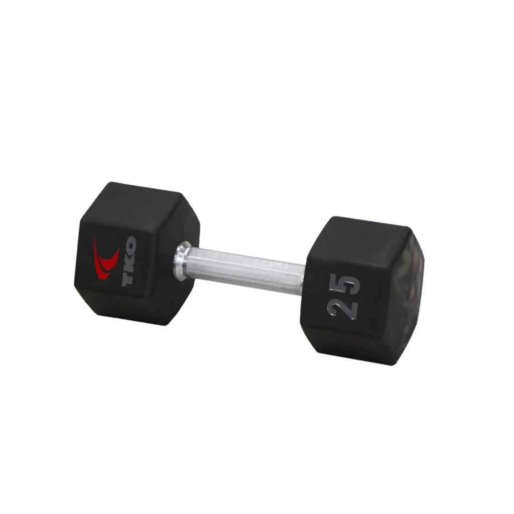 TKO 5-75 lbs Urethane Hex  DB Set, Tri-Grip Handle