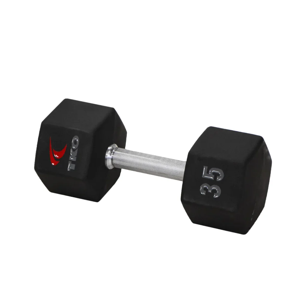 TKO 5-75 lbs Urethane Hex  DB Set, Tri-Grip Handle
