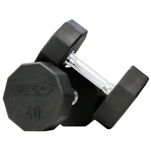TKO 7.5-27.5 Pound Ten Sided Pro Rubber Dumbbell Set