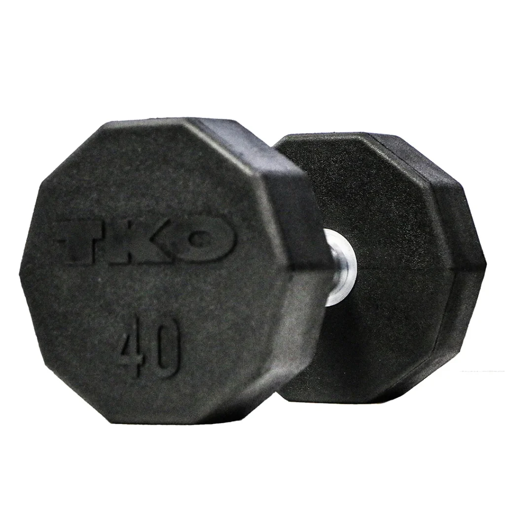 TKO 7.5-27.5 Pound Ten Sided Pro Rubber Dumbbell Set
