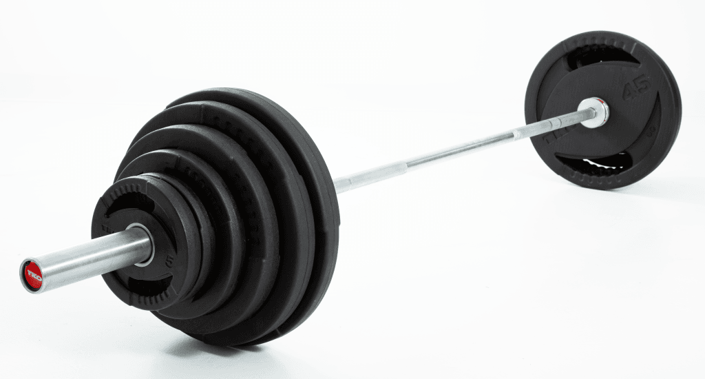 TKO 300 Pound Olympic Rubber Plate set w/1,000 Pound Bar & Collars