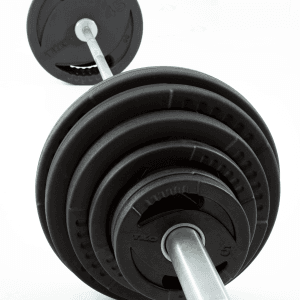 TKO 300 Pound Olympic Rubber Plate set w/1,500 pound Bar & Collars
