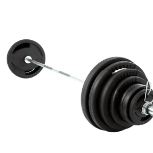 TKO 300 Pound Olympic Rubber Plate set w/1,000 Pound Bar & Collars