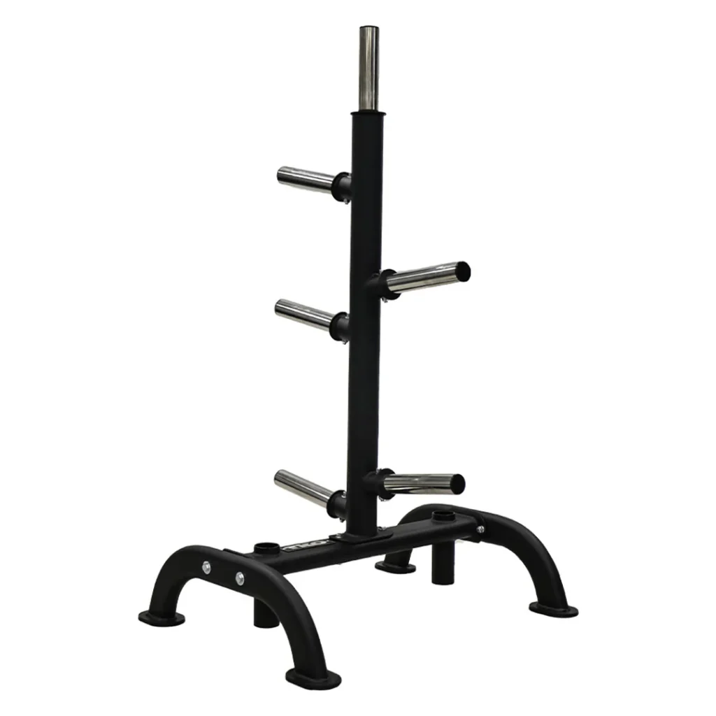 TKO 255 Pound Rubber Olympic Plate Set w/Plate Tree