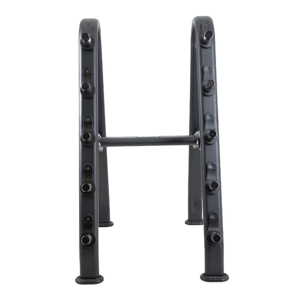 TKO 20-110 Pound Rubber Straight Barbells w/Rack