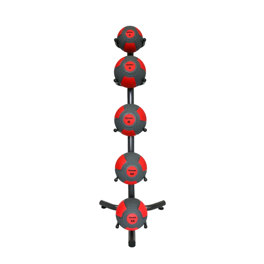 TKO 4-12 Pound Med Ball Set w/ 5 Ball Rack