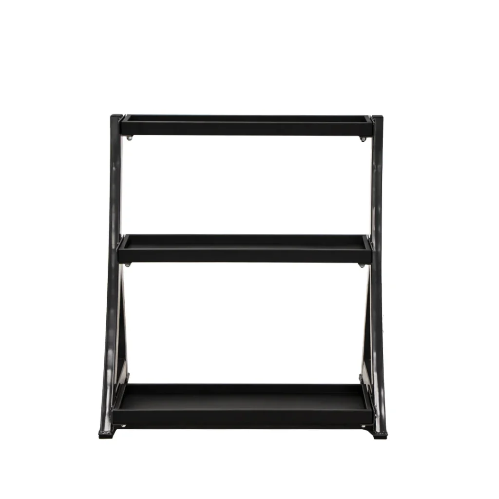 TKO 4kg-36kg Cast kettlebell set w/ 3 tier rack