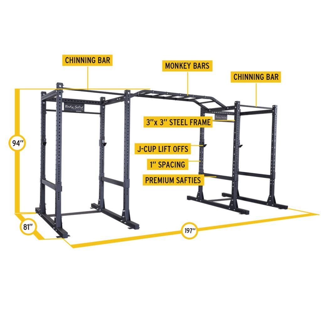 Pro ClubLine SPR1000DB Double Power Racks with Monkey Bars