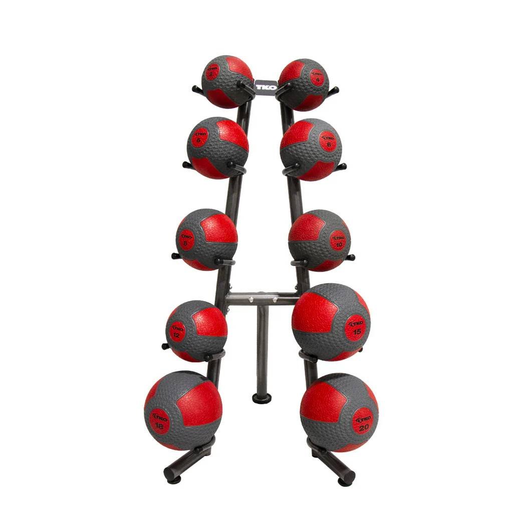 TKO 2-20 Pound Med Ball Set w/ 10 Ball Rack,1 Extra 8 Pound