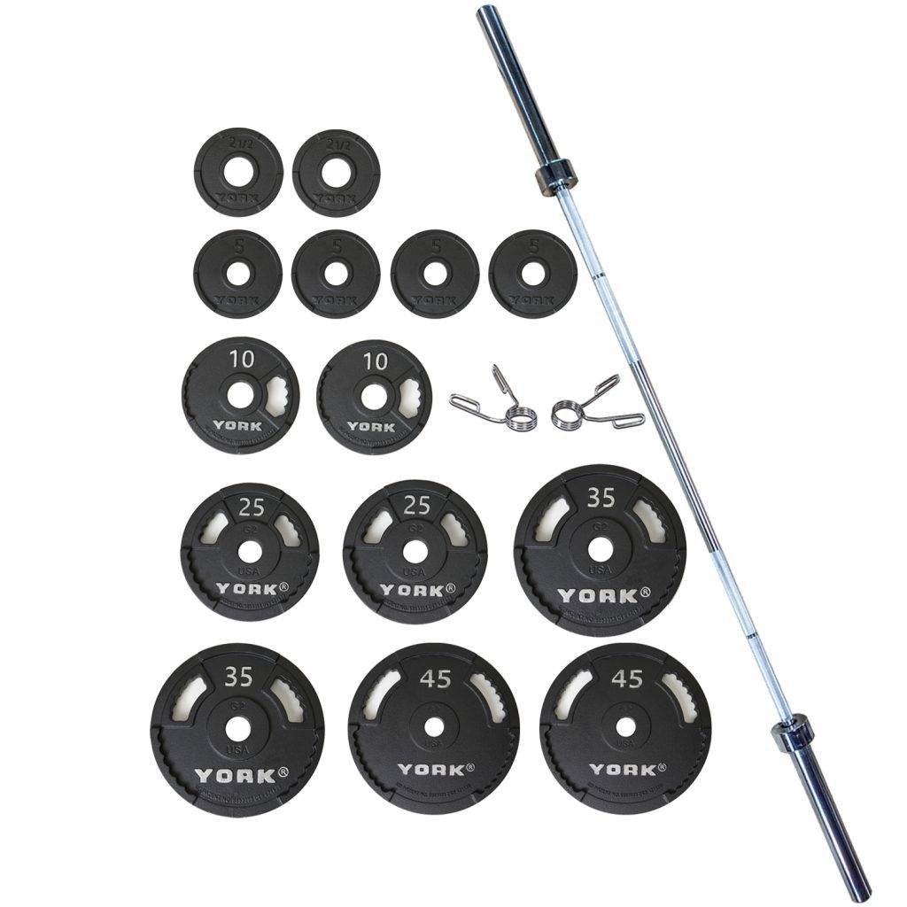 York Barbell G-2 Cast Iron Olympic Plate Set