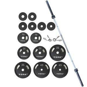 York Barbell G-2 Cast Iron Olympic Plate Set