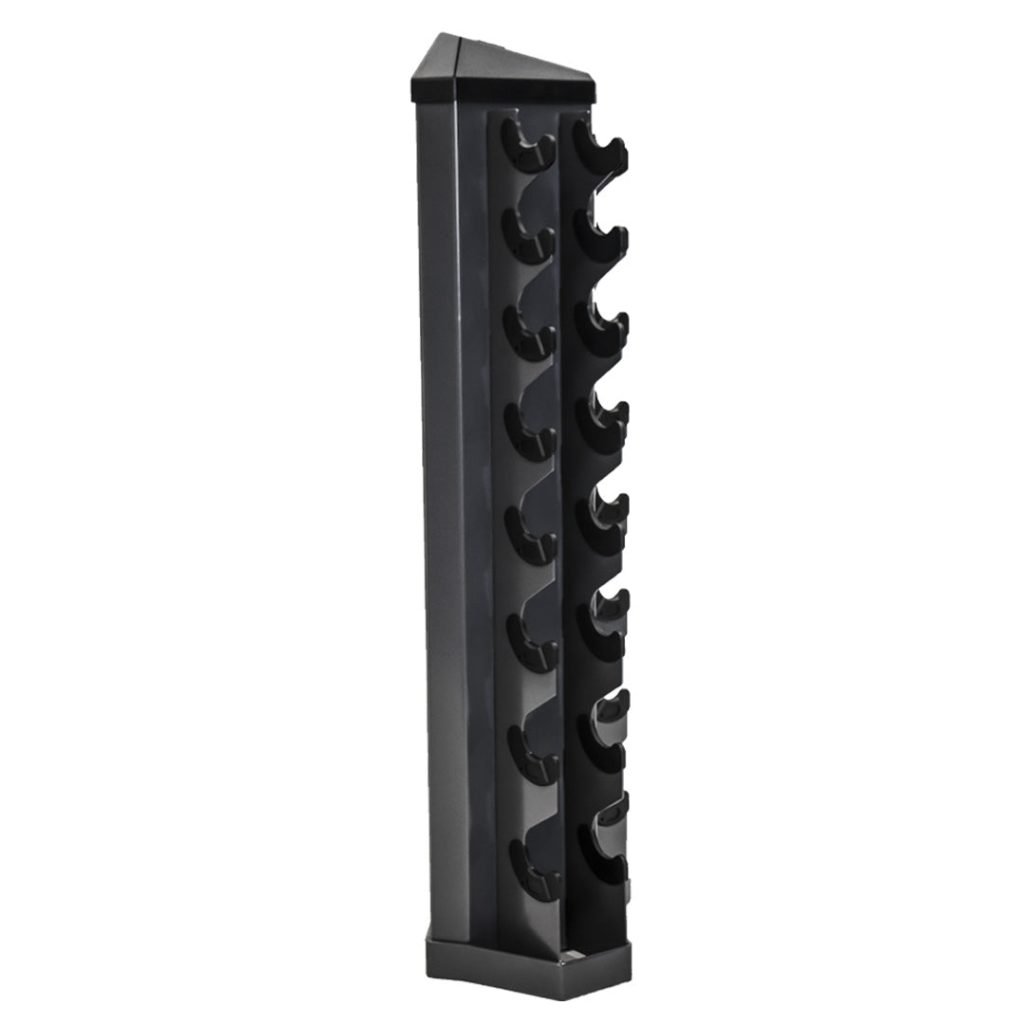 TKO 3-25 Pound Rubber Hex Straight Handle Dumbbells w/ 8pr Vertical DB Rack